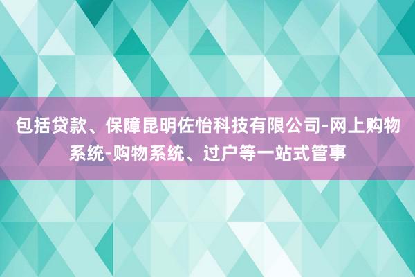 包括贷款、保障昆明佐怡科技有限公司-网上购物系统-购物系统、过户等一站式管事